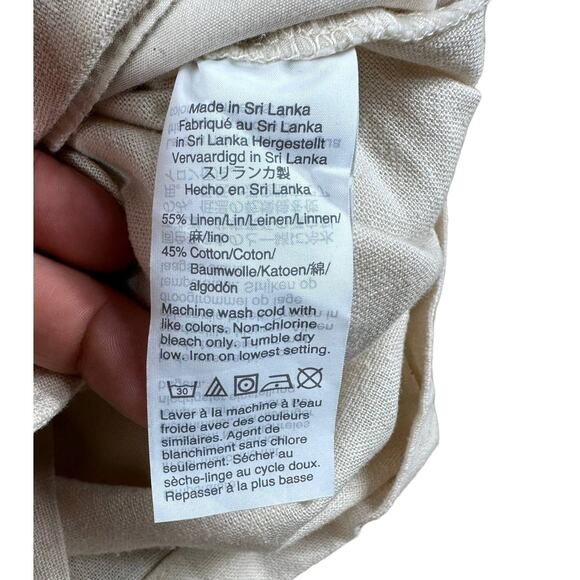 J CREW Factory Cream White Waist Tie Paperbag Pull On Shorts Size 8 Linen Blend - Picture 3 of 4